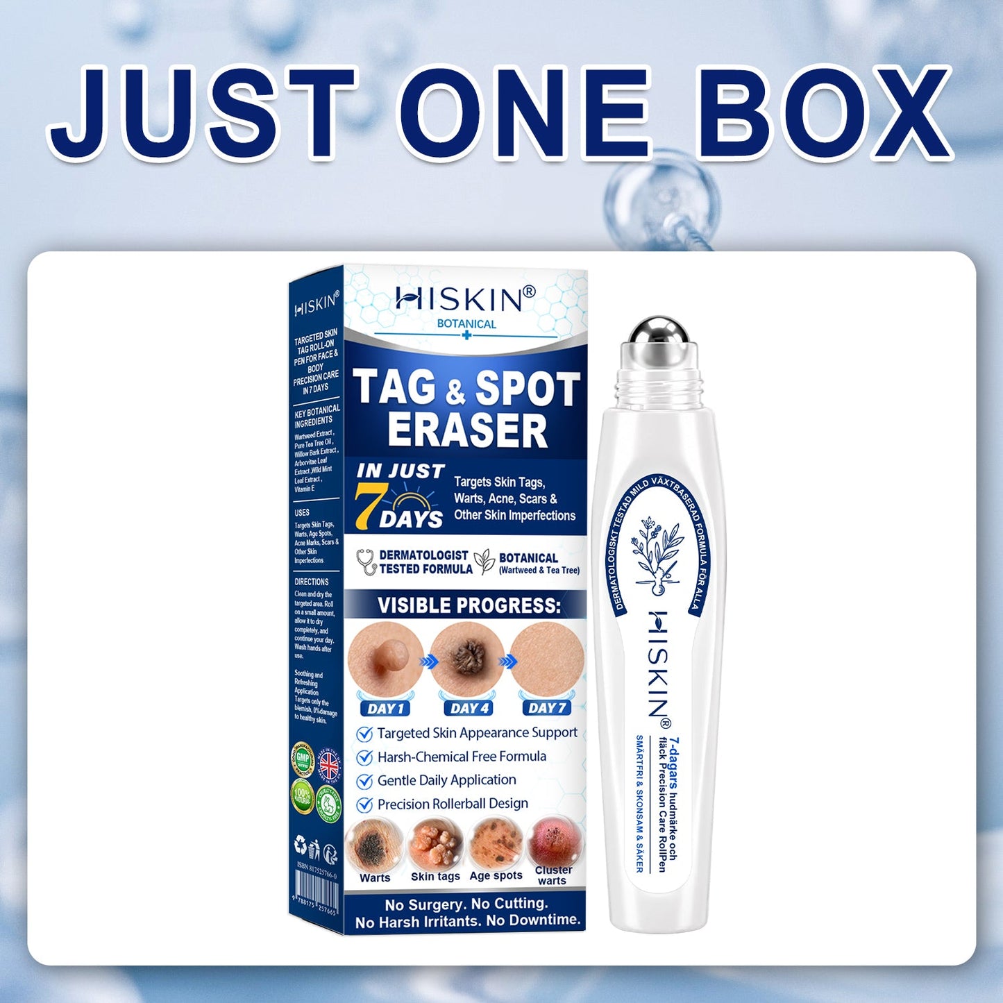 𝐇𝐈𝐒𝐊𝐈𝐍®👩‍⚕️ 𝟕-𝐃𝒂𝘆 𝐒𝗸𝐢𝐧 𝐓𝒂𝗴 & 𝐒𝐩𝙤𝐭 𝐄𝐫𝒂𝐬𝙚𝐫 Painless & Scar-Free Advanced Imperfection Removal Rollerball Pen